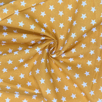 Star Digital Printed 100% Cotton Fabric | Large, Mini & Small Star Designs on White & Colour Bases | 150gsm 55" (140cm) Wide | OEKO-TEX® Standard 100 Certified – Sold by the Metre