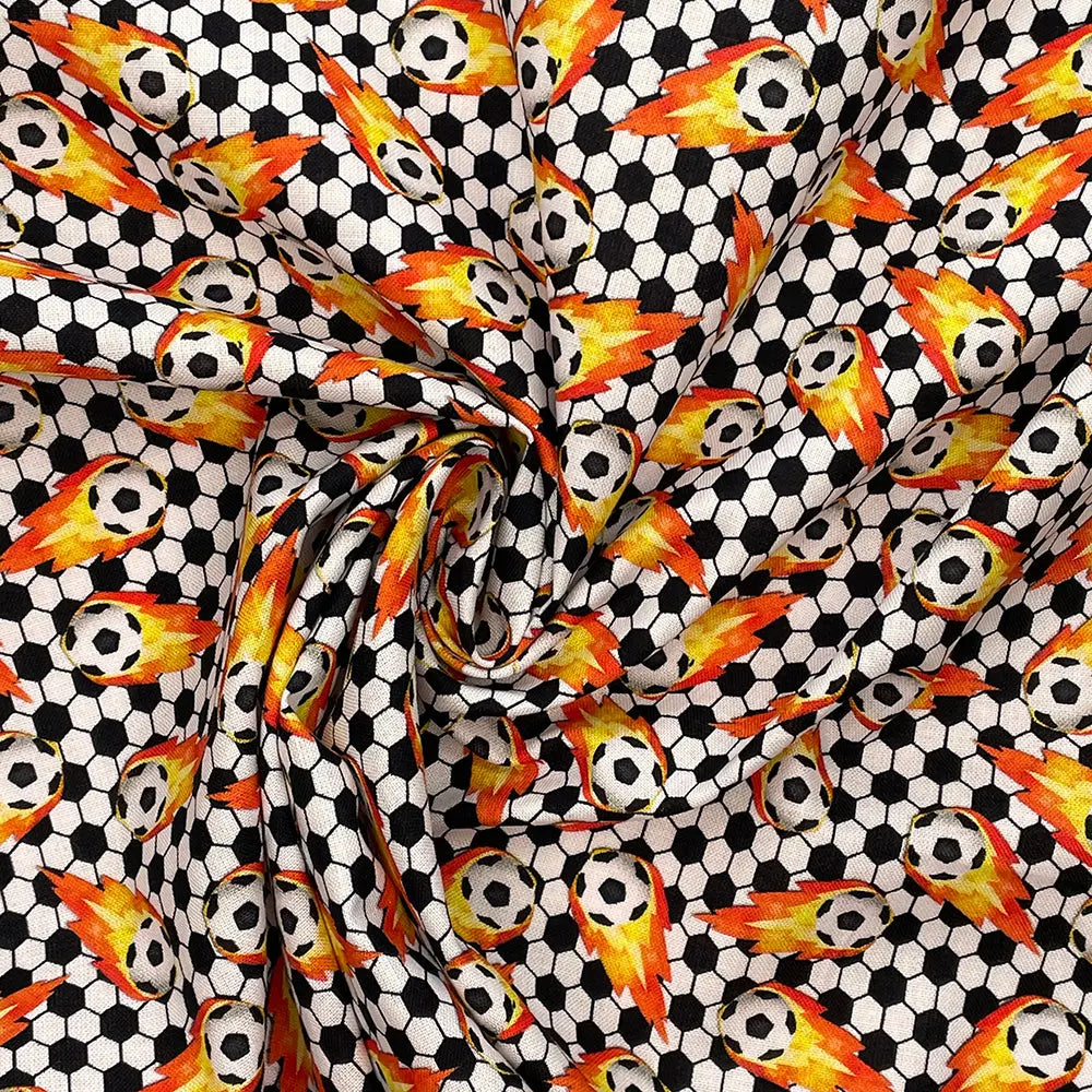 Sports Digital Printed 100% Cotton Fabric | Football, Soccer, Baseball, Basketball & Tennis Designs | 150gsm 55