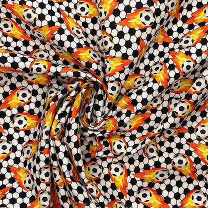 Sports Digital Printed 100% Cotton Fabric | Football, Soccer, Baseball, Basketball & Tennis Designs | 150gsm 55" (140cm) Wide – Sold by the Meter