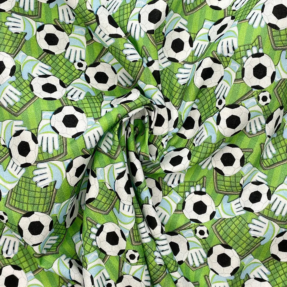 Sports Digital Printed 100% Cotton Fabric | Football, Soccer, Baseball, Basketball & Tennis Designs | 150gsm 55