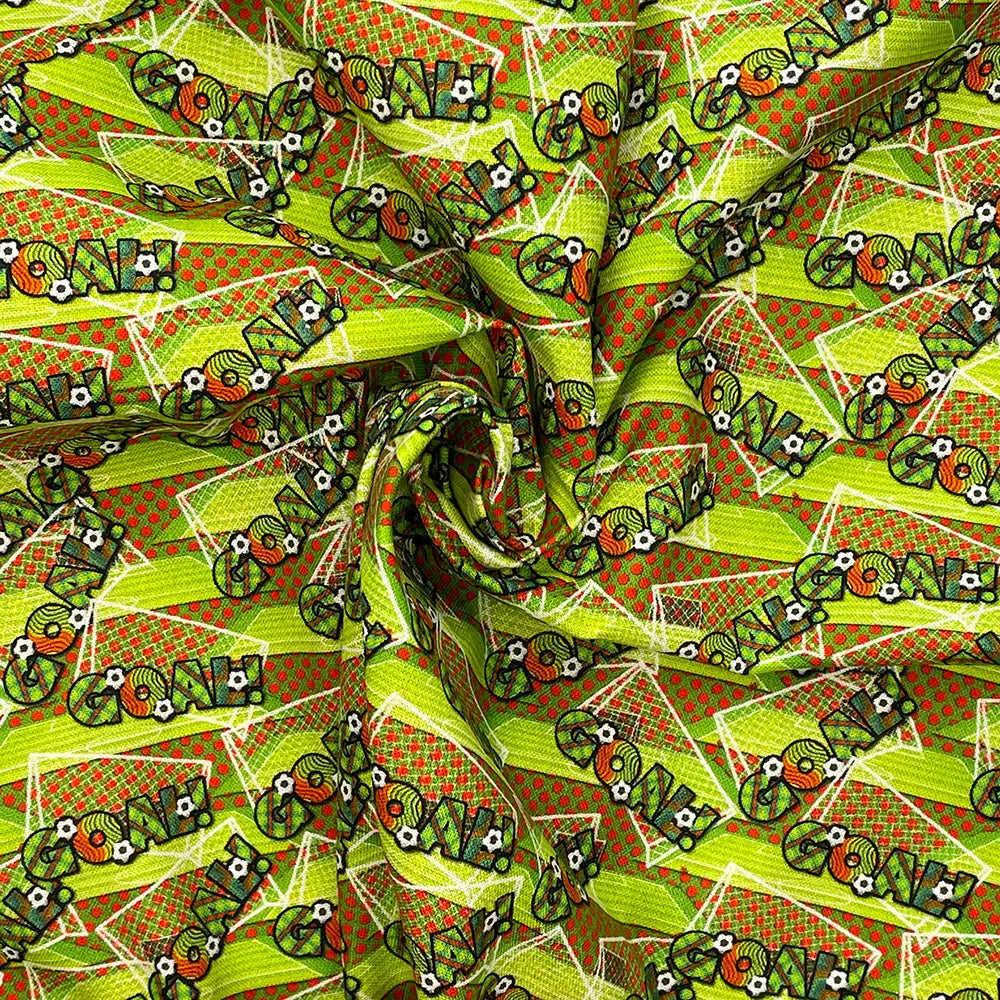 Sports Digital Printed 100% Cotton Fabric | Football, Soccer, Baseball, Basketball & Tennis Designs | 150gsm 55" (140cm) Wide – Sold by the Meter
