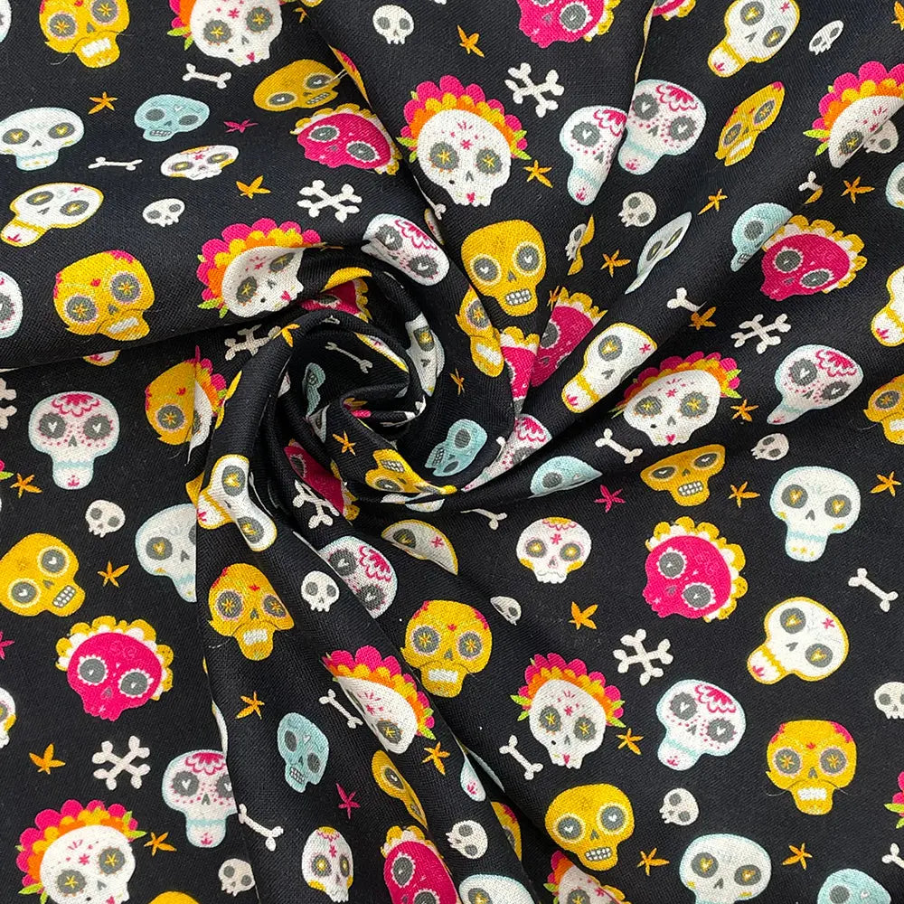Spooky Digital Printed 100% Cotton Fabric | Halloween & Gothic Designs 150gsm 55" (140cm) Wide – Sold by the Meter