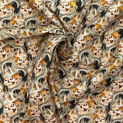 Spooky Digital Printed 100% Cotton Fabric | Halloween & Gothic Designs 150gsm 55" (140cm) Wide – Sold by the Meter