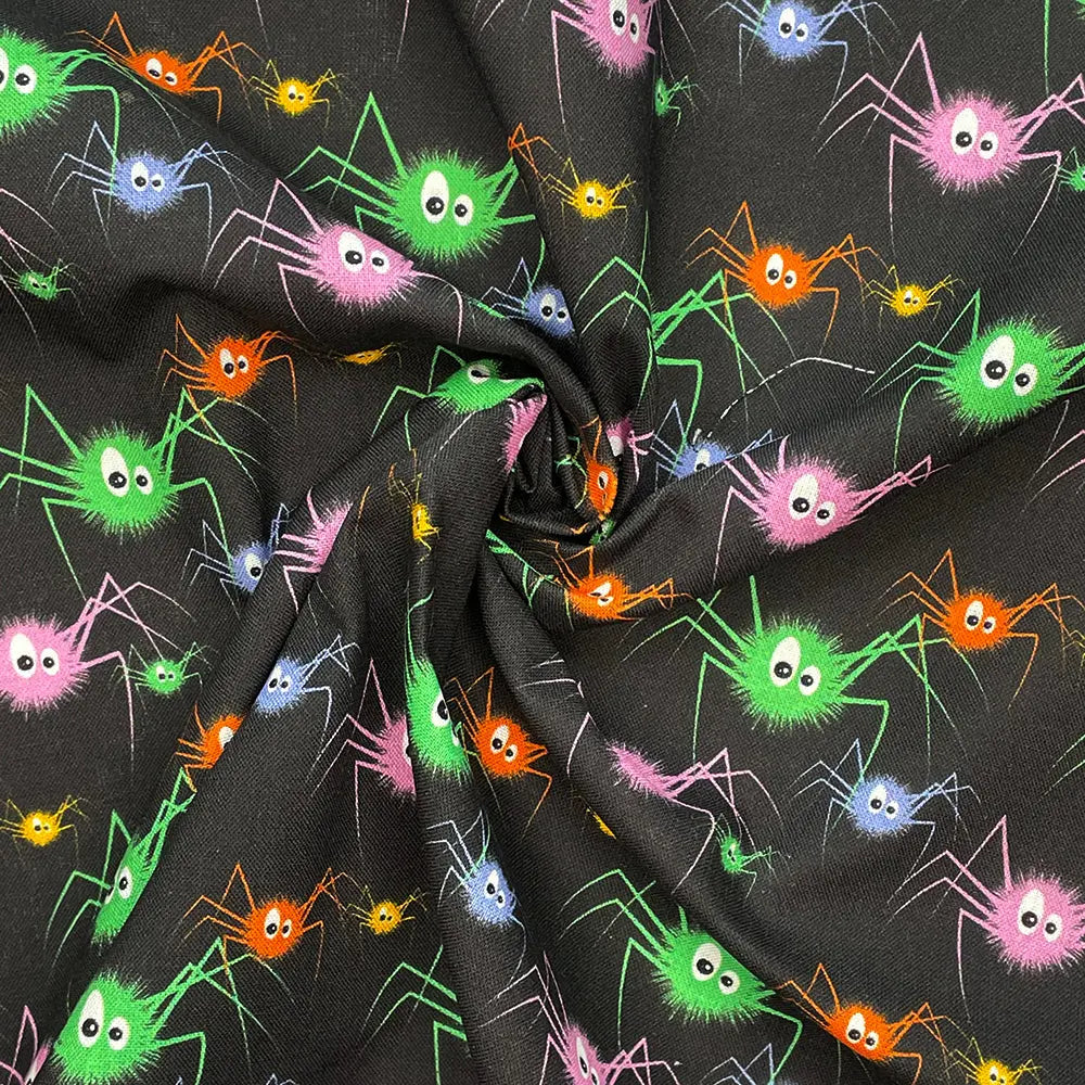 Spooky Digital Printed 100% Cotton Fabric | Halloween & Gothic Designs 150gsm 55" (140cm) Wide – Sold by the Meter
