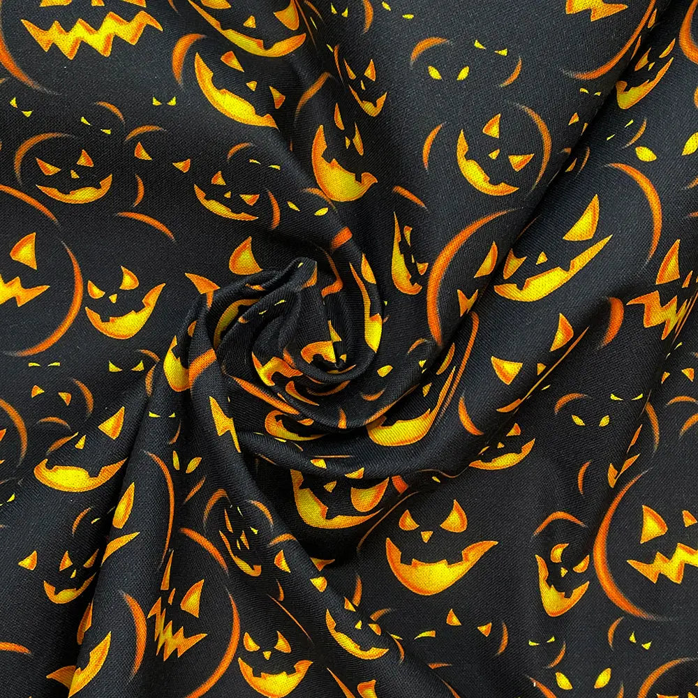 Spooky Digital Printed 100% Cotton Fabric | Halloween & Gothic Designs 150gsm 55