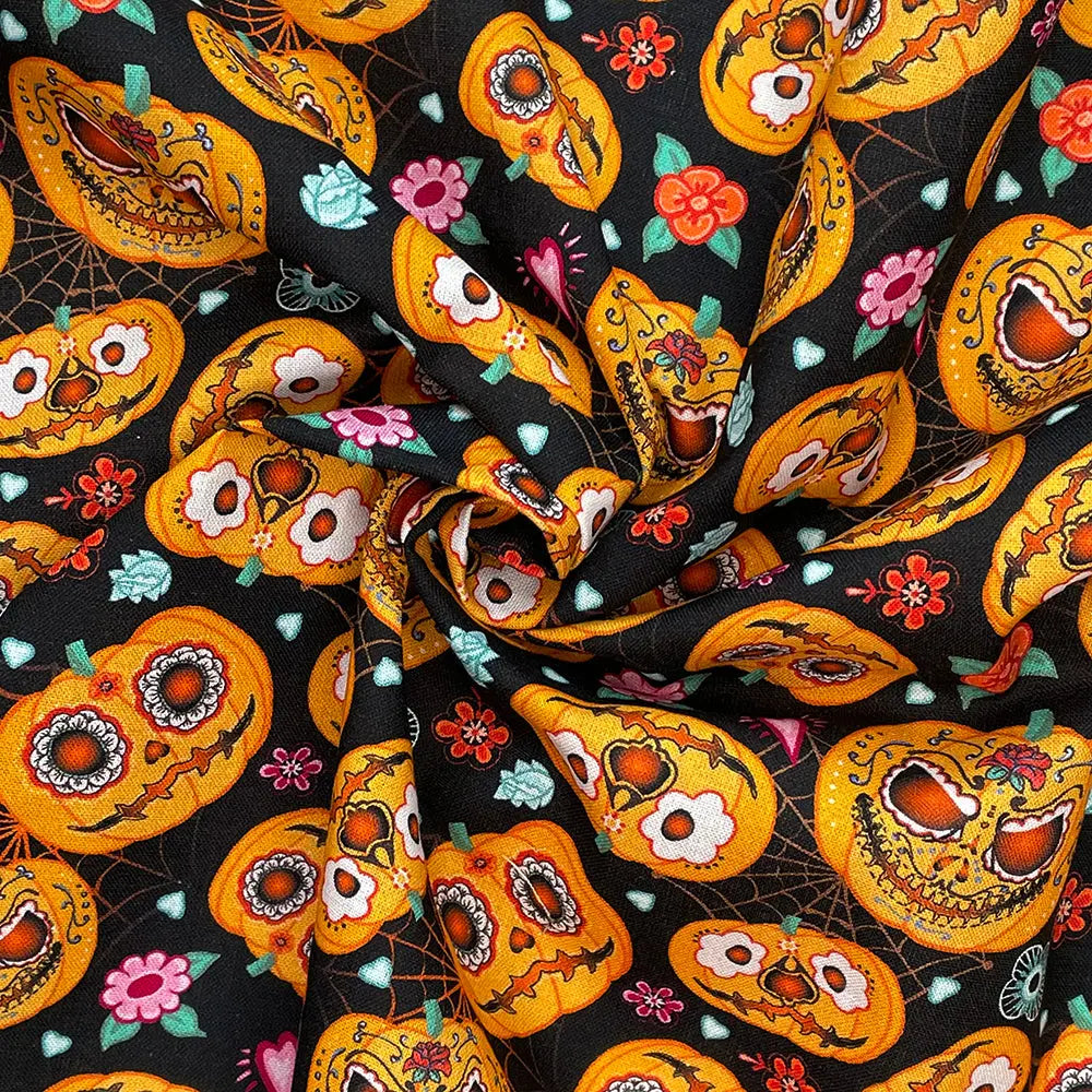 Spooky Digital Printed 100% Cotton Fabric | Halloween & Gothic Designs 150gsm 55