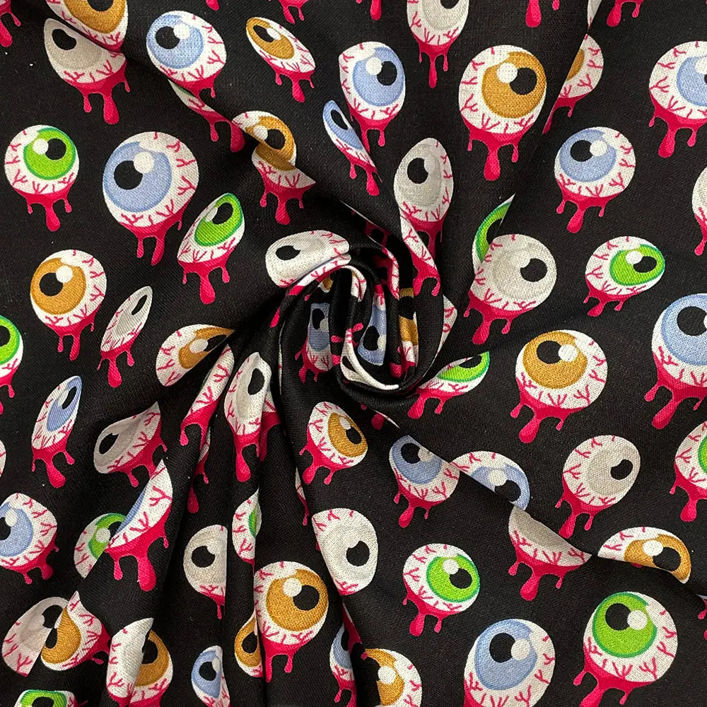 Spooky Digital Printed 100% Cotton Fabric | Halloween & Gothic Designs 150gsm 55
