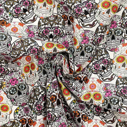 Spooky Digital Printed 100% Cotton Fabric | Halloween & Gothic Designs 150gsm 55" (140cm) Wide – Sold by the Meter