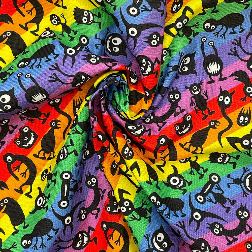 Spooky Digital Printed 100% Cotton Fabric | Halloween & Gothic Designs 150gsm 55" (140cm) Wide – Sold by the Meter