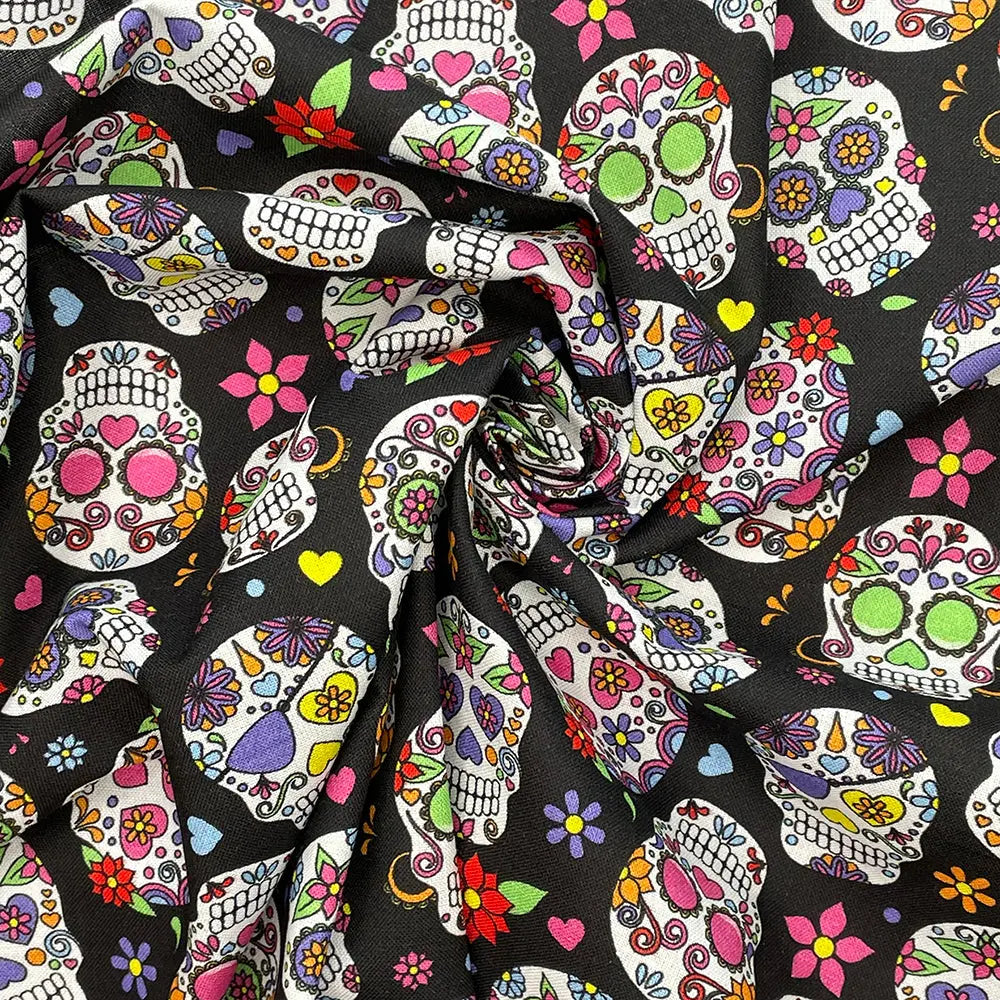 Spooky Digital Printed 100% Cotton Fabric | Halloween & Gothic Designs 150gsm 55