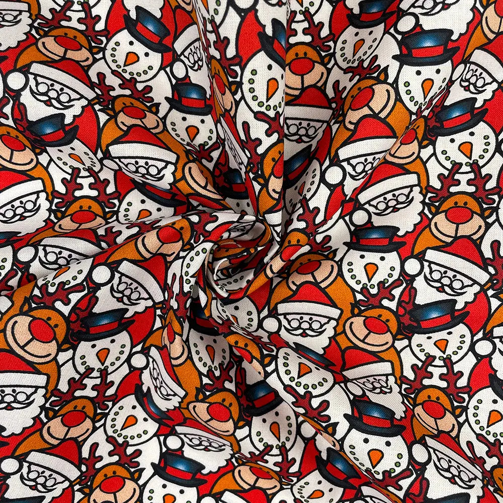 Christmas Digital Printed 100% Cotton Fabric | Festive Holiday Designs 150gsm 55" (140cm) Wide – Sold by the Meter
