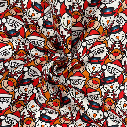 Christmas Digital Printed 100% Cotton Fabric | Festive Holiday Designs 150gsm 55" (140cm) Wide – Sold by the Meter