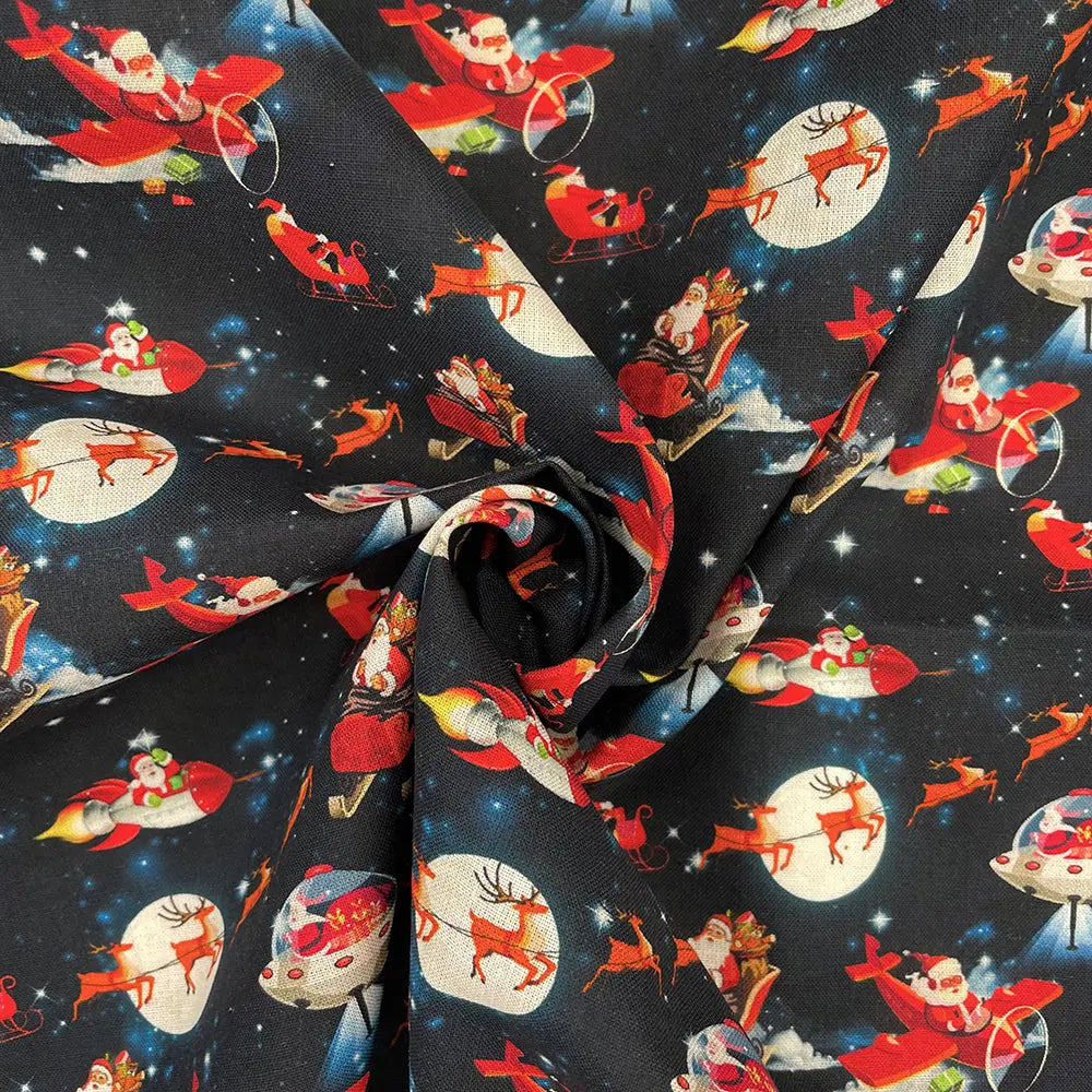 Christmas Digital Printed 100% Cotton Fabric | Festive Holiday Designs 150gsm 55" (140cm) Wide – Sold by the Meter