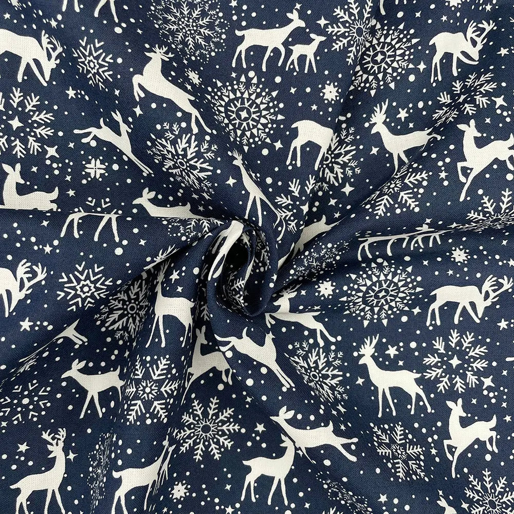 Christmas Digital Printed 100% Cotton Fabric | Festive Holiday Designs 150gsm 55