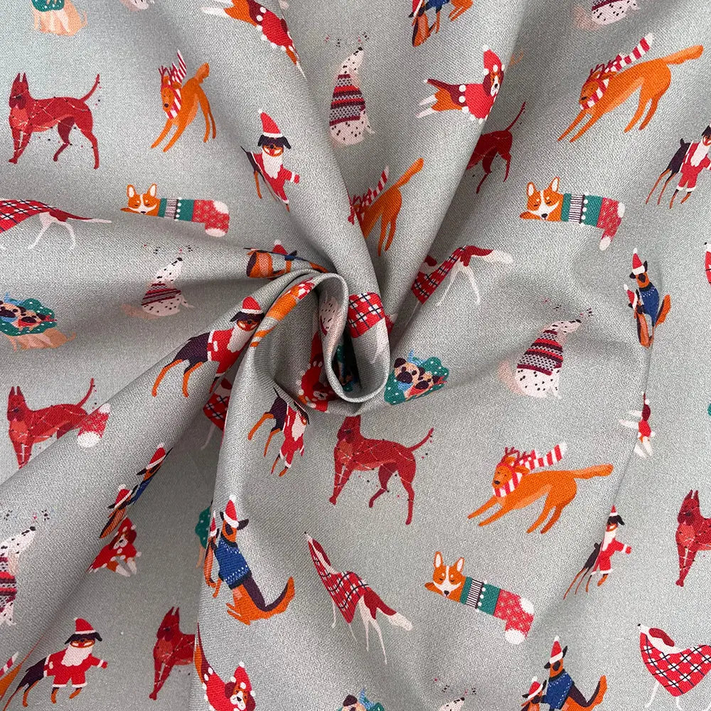 Christmas Digital Printed 100% Cotton Fabric | Festive Holiday Designs 150gsm 55