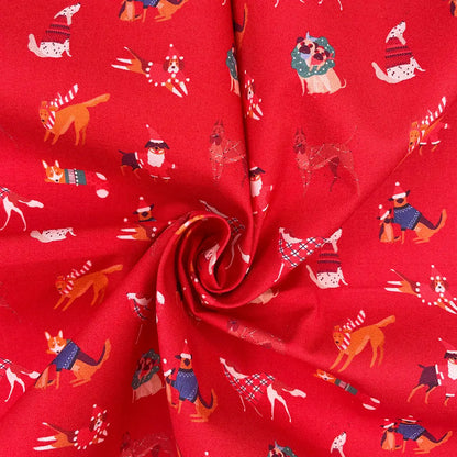 Christmas Digital Printed 100% Cotton Fabric | Festive Holiday Designs 150gsm 55" (140cm) Wide – Sold by the Meter