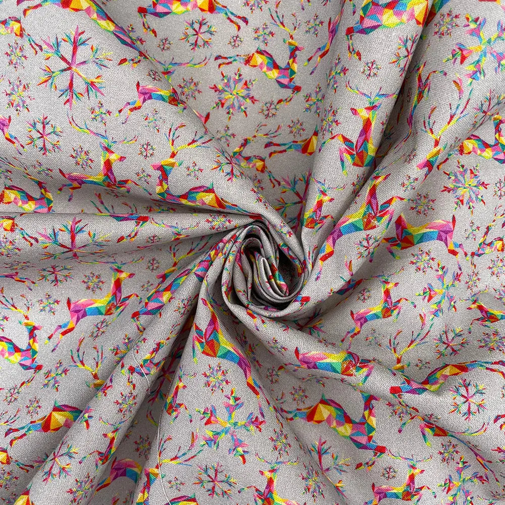 Christmas Digital Printed 100% Cotton Fabric | Festive Holiday Designs 150gsm 55" (140cm) Wide – Sold by the Meter