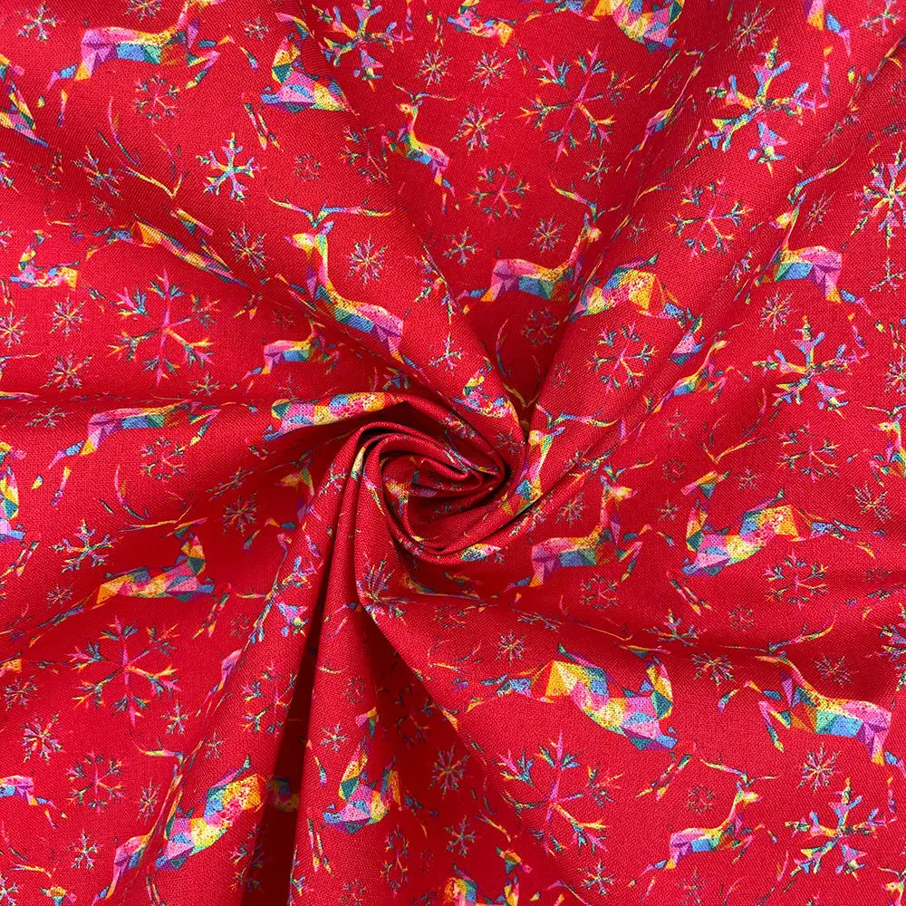 Christmas Digital Printed 100% Cotton Fabric | Festive Holiday Designs 150gsm 55