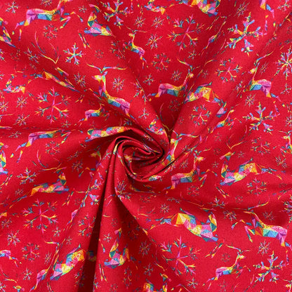 Christmas Digital Printed 100% Cotton Fabric | Festive Holiday Designs 150gsm 55" (140cm) Wide – Sold by the Meter