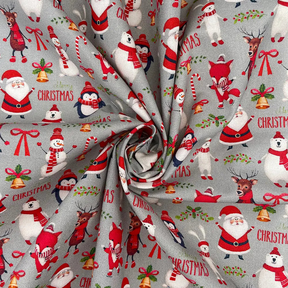 Christmas Digital Printed 100% Cotton Fabric | Festive Holiday Designs 150gsm 55" (140cm) Wide – Sold by the Meter
