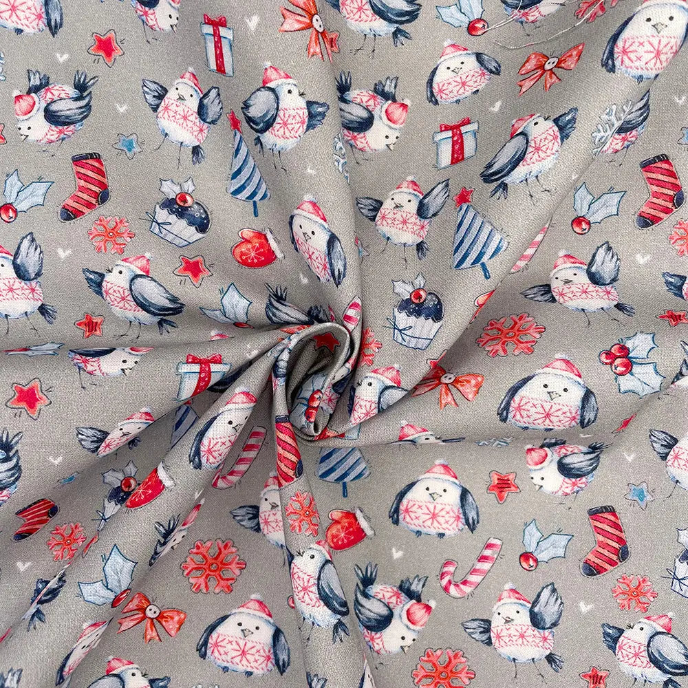 Christmas Digital Printed 100% Cotton Fabric | Festive Holiday Designs 150gsm 55
