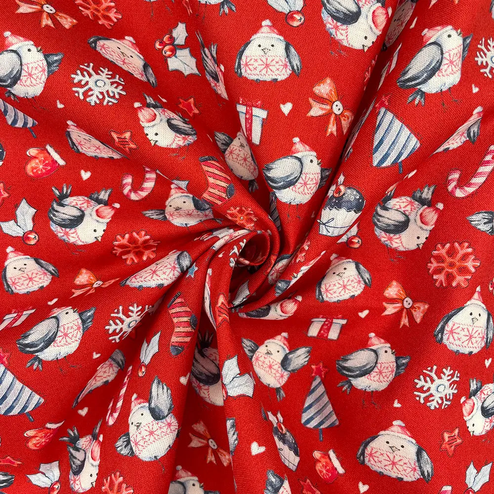 Christmas Digital Printed 100% Cotton Fabric | Festive Holiday Designs 150gsm 55