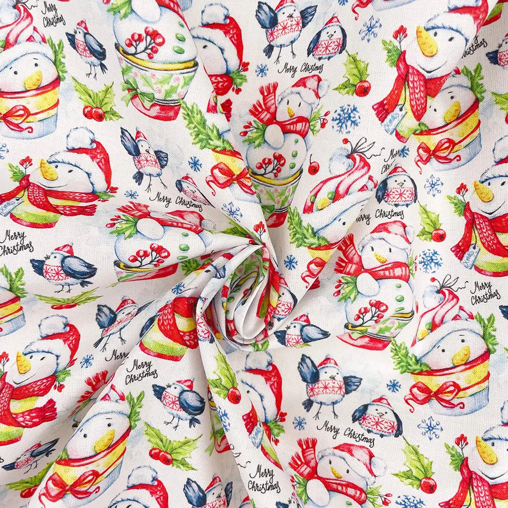 Christmas Digital Printed 100% Cotton Fabric | Festive Holiday Designs 150gsm 55