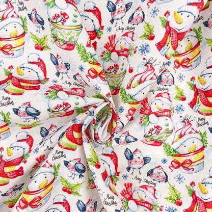 Christmas Digital Printed 100% Cotton Fabric | Festive Holiday Designs 150gsm 55" (140cm) Wide – Sold by the Meter
