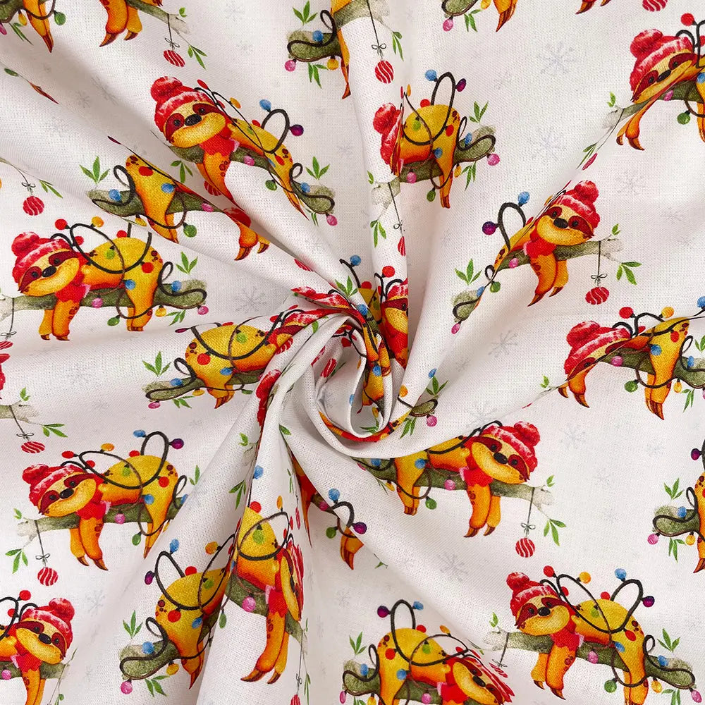 Christmas Digital Printed 100% Cotton Fabric | Festive Holiday Designs 150gsm 55" (140cm) Wide – Sold by the Meter