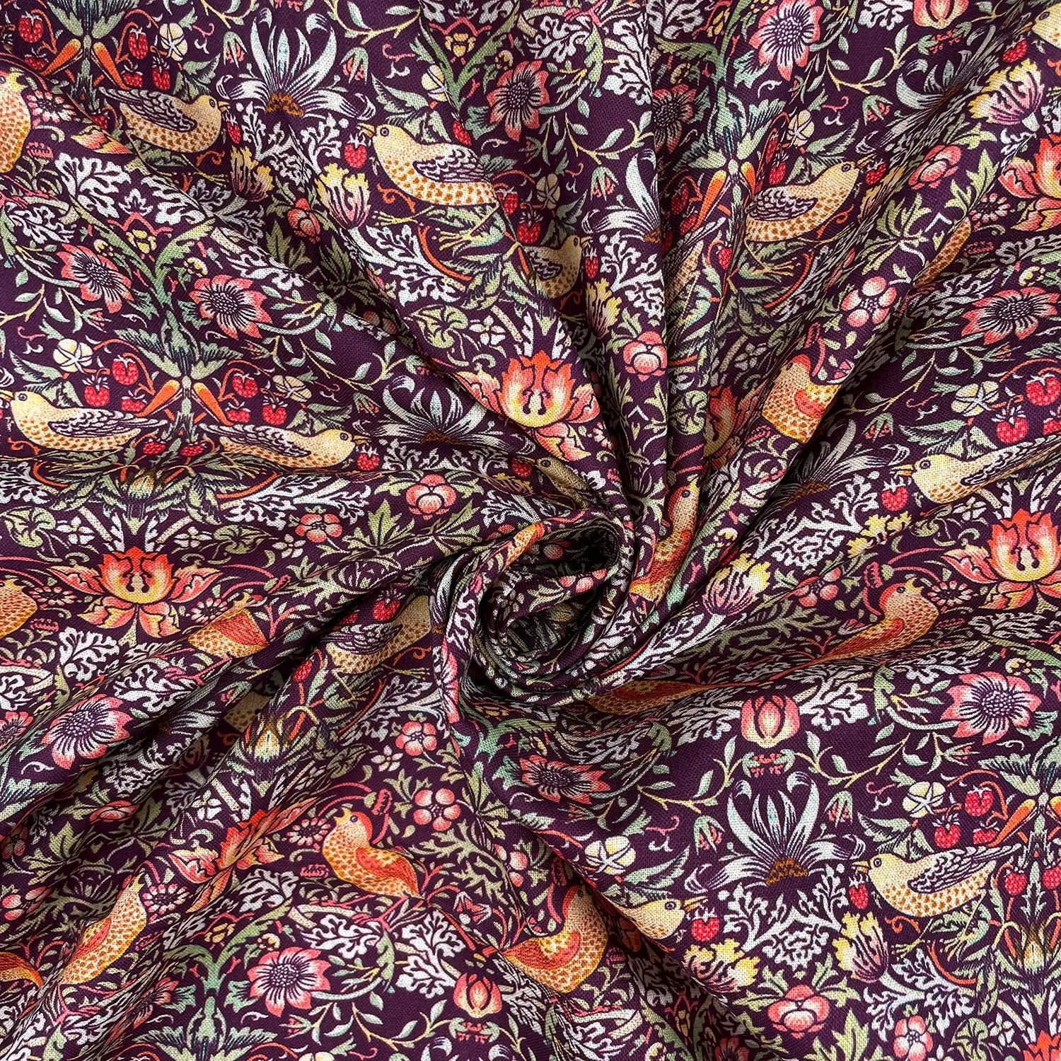 William Morris Digital Printed 100% Cotton Fabric | Classic Arts & Crafts Designs 150gsm 55