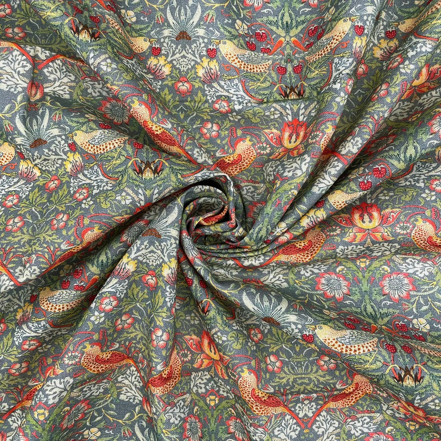 William Morris Digital Printed 100% Cotton Fabric | Classic Arts & Crafts Designs 150gsm 55