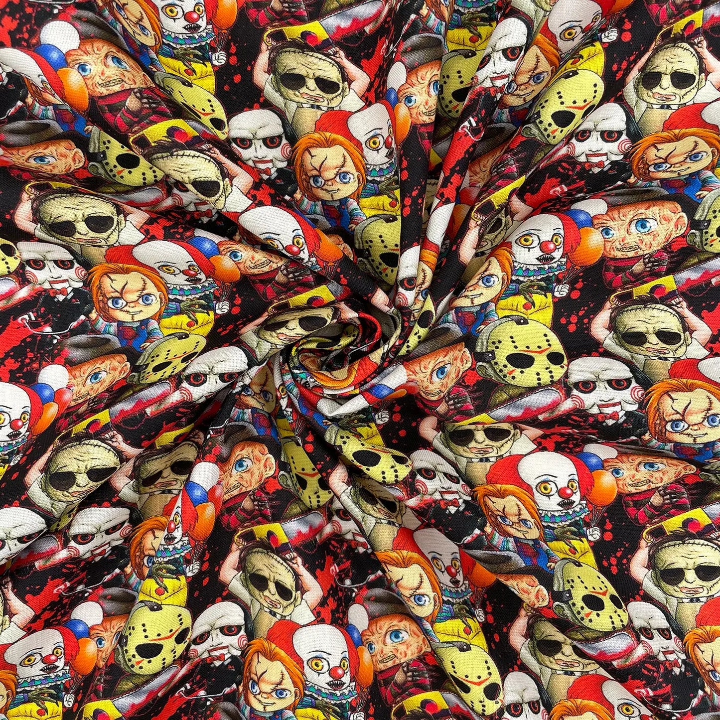 Spooky Digital Printed 100% Cotton Fabric | Halloween & Gothic Designs 150gsm 55" (140cm) Wide – Sold by the Meter