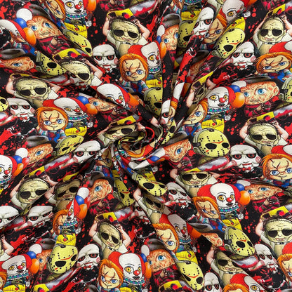Spooky Digital Printed 100% Cotton Fabric | Halloween & Gothic Designs 150gsm 55" (140cm) Wide – Sold by the Meter