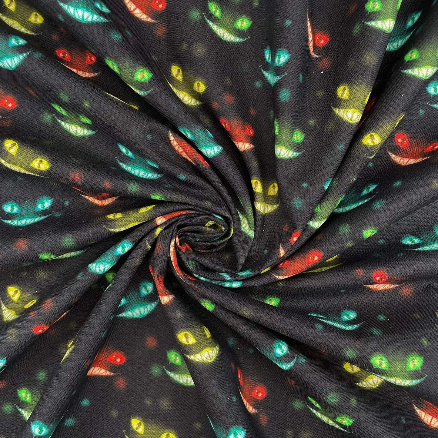 Spooky Digital Printed 100% Cotton Fabric | Halloween & Gothic Designs 150gsm 55" (140cm) Wide – Sold by the Meter