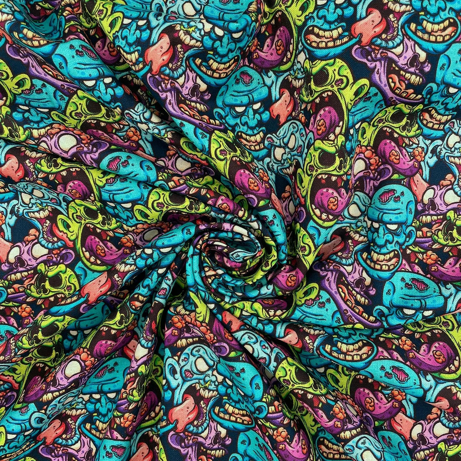 Spooky Digital Printed 100% Cotton Fabric | Halloween & Gothic Designs 150gsm 55