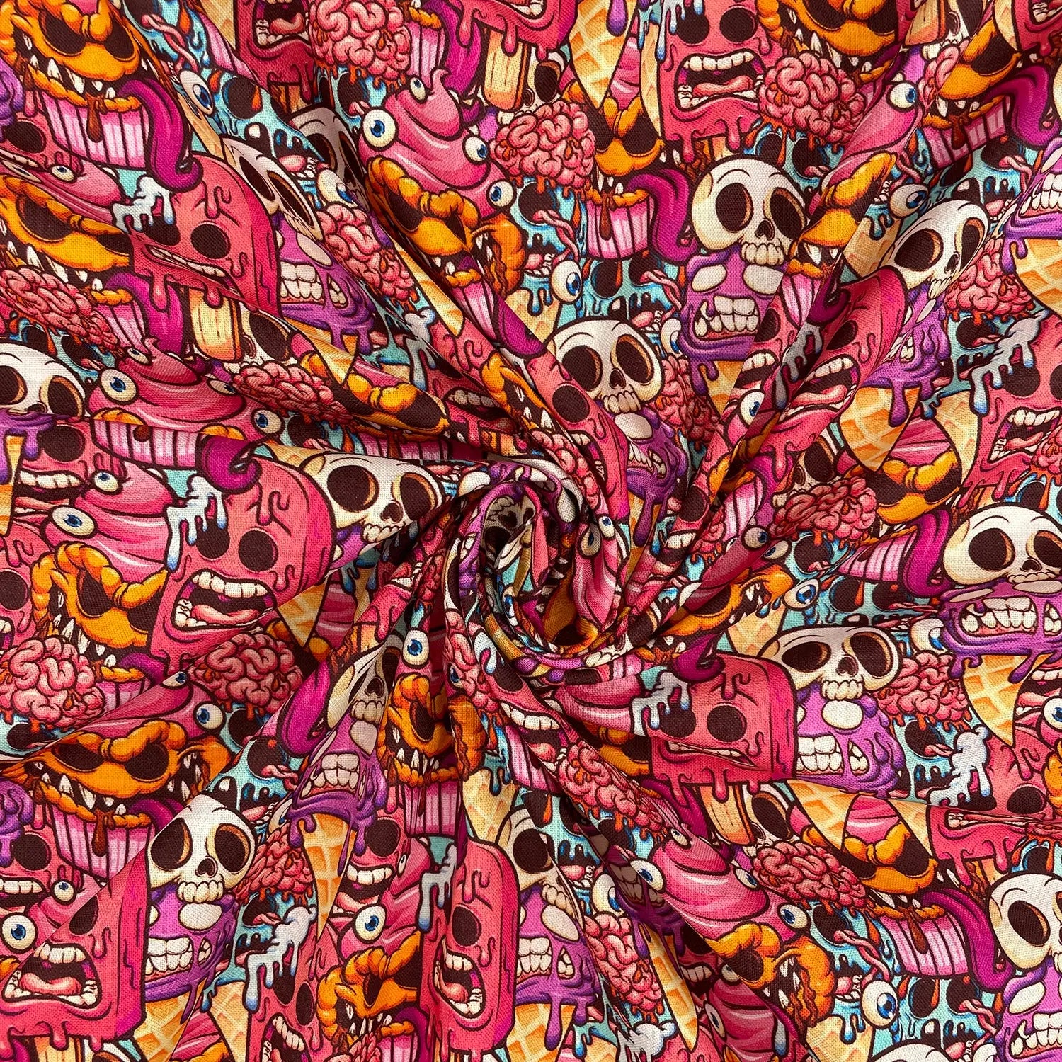 Spooky Digital Printed 100% Cotton Fabric | Halloween & Gothic Designs 150gsm 55