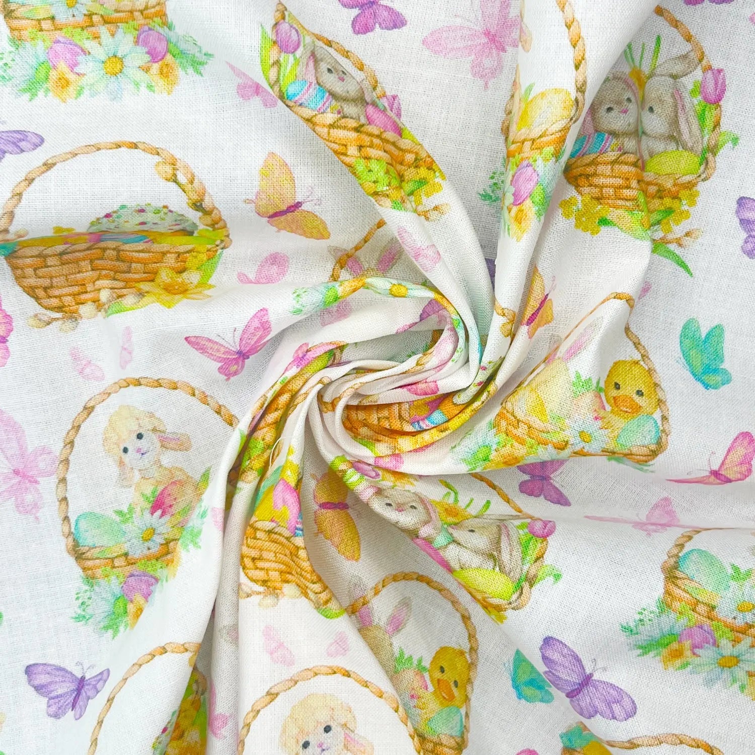 Easter Digital Printed 100% Cotton Fabric | Spring & Easter Designs 150gsm 55" (140cm) Wide – Sold by the Meter