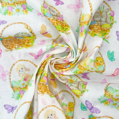 Easter Digital Printed 100% Cotton Fabric | Spring & Easter Designs 150gsm 55" (140cm) Wide – Sold by the Meter