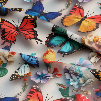100% Cotton 3D Embroidered & Textured Print Fabric | Soft Lightweight Dressmaking Cotton 55" (140cm) Wide Craft & Sewing Material – Sold by the Meter