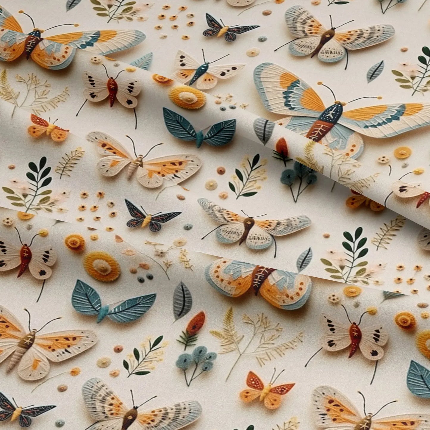 100% Cotton 3D Embroidered & Textured Print Fabric | Soft Lightweight Dressmaking Cotton 55" (140cm) Wide Craft & Sewing Material – Sold by the Meter