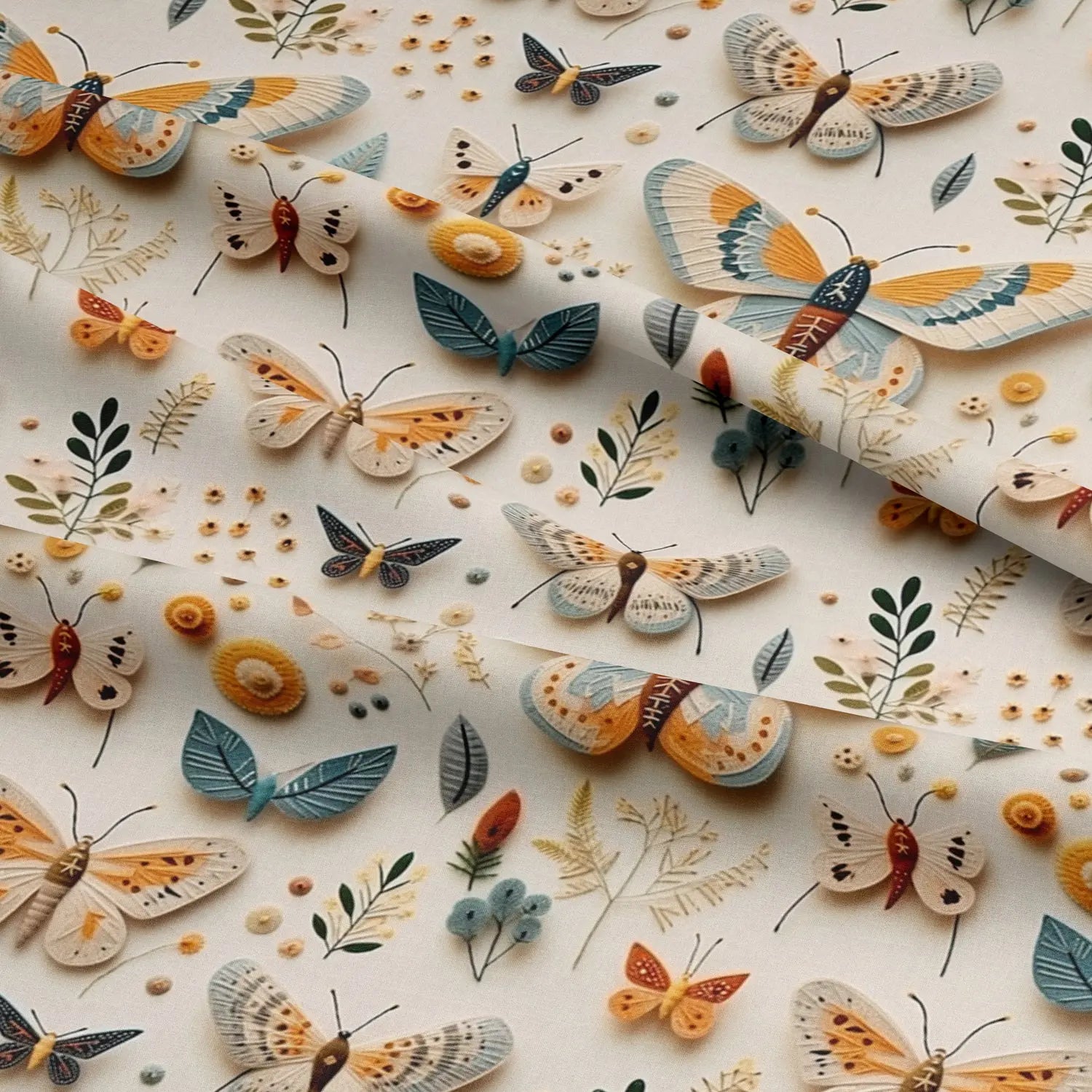 100% Cotton 3D Embroidered & Textured Print Fabric | Soft Lightweight Dressmaking Cotton 55" (140cm) Wide Craft & Sewing Material – Sold by the Meter