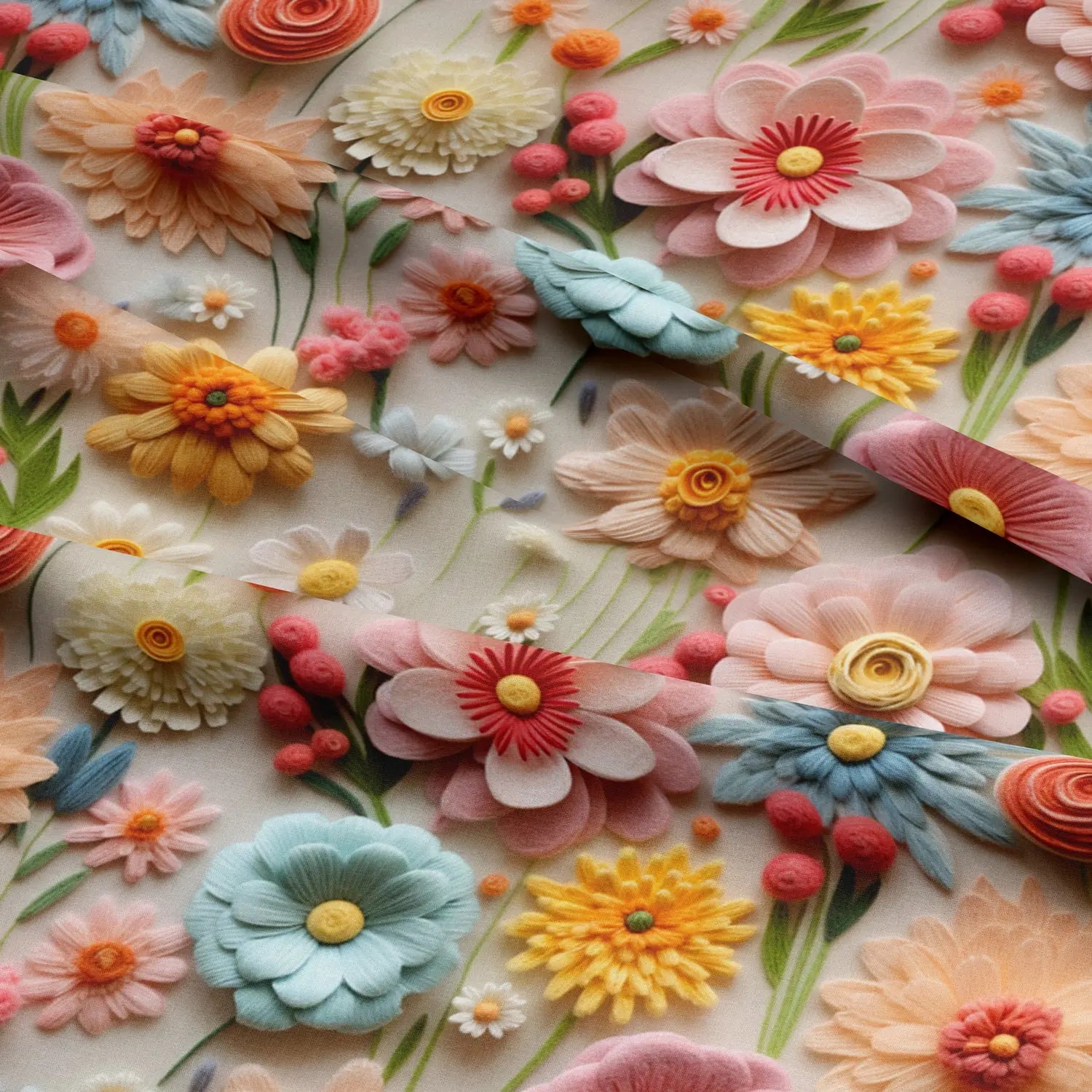 100% Cotton 3D Embroidered & Textured Print Fabric | Soft Lightweight Dressmaking Cotton 55