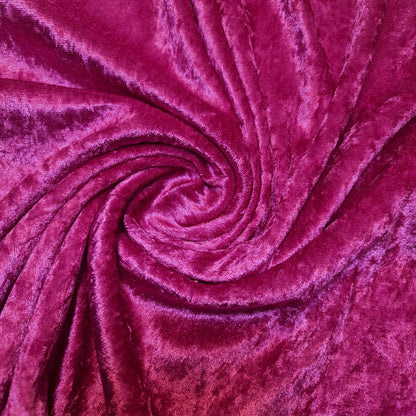 Crushed Velvet Stretch Velour Fabric – 58" Wide Plain Solid Colours Premium Material for Dresses, Crafts Projects