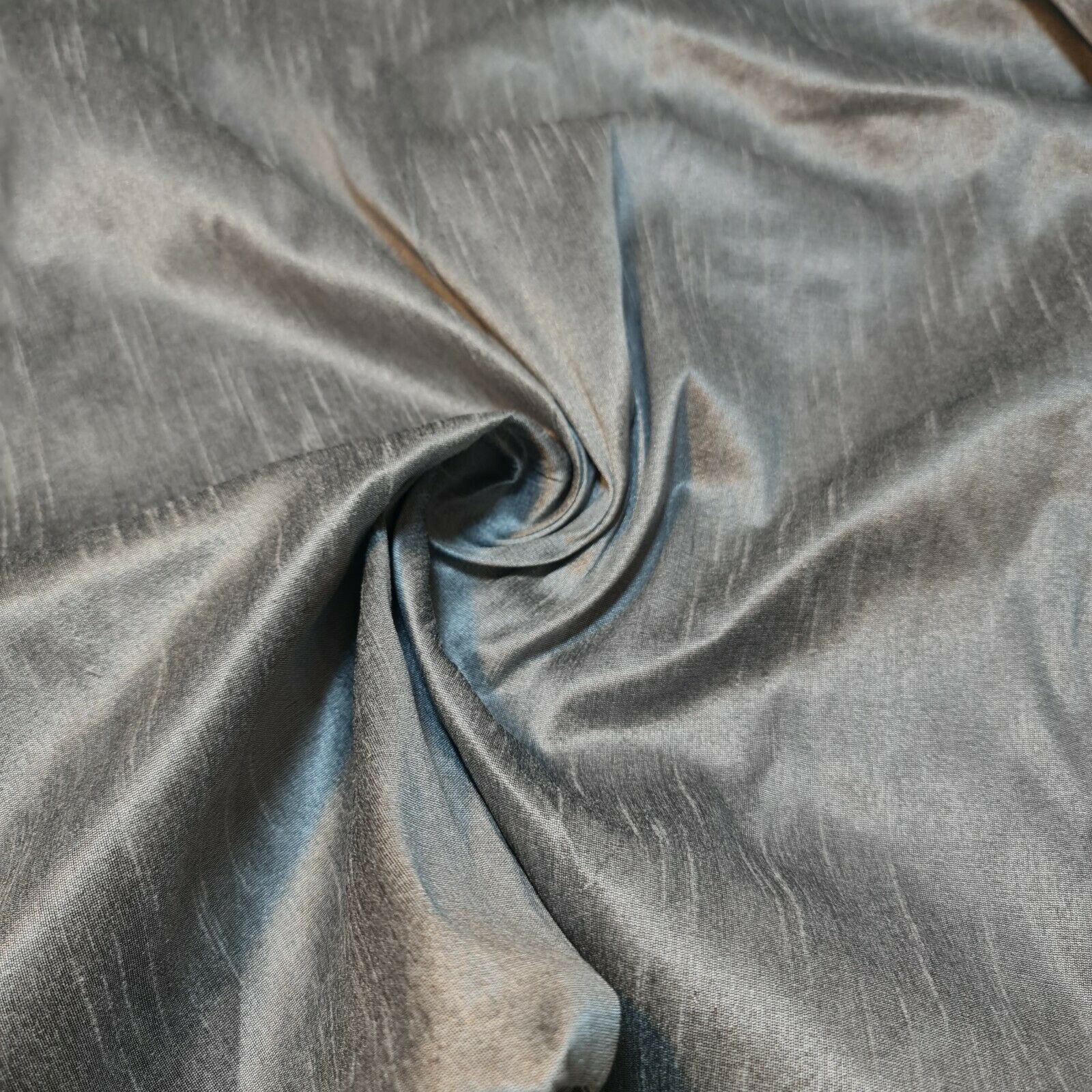 Plain Slub Faux Dupion Raw Silk Fabric – 100% Polyester – 44