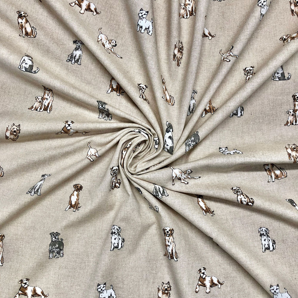 Cotton Rich Linen Look Printed Panama Fabric | Decorative Craft & Home Fabric 55" (140cm) Wide – Sold by the Meter