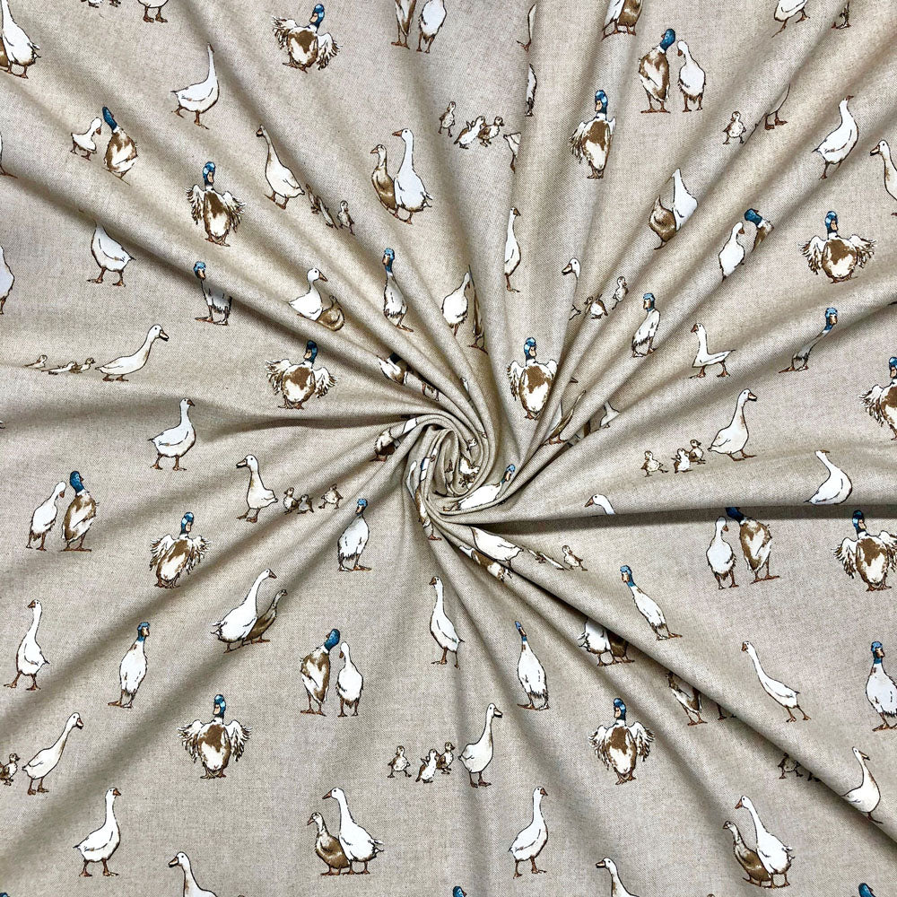 Cotton Rich Linen Look Printed Panama Fabric | Decorative Craft & Home Fabric 55" (140cm) Wide – Sold by the Meter