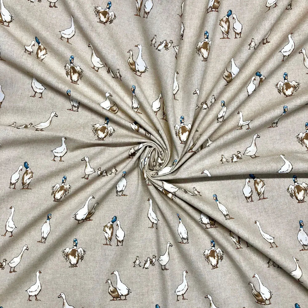 Cotton Rich Linen Look Printed Panama Fabric | Decorative Craft & Home Fabric 55" (140cm) Wide – Sold by the Meter