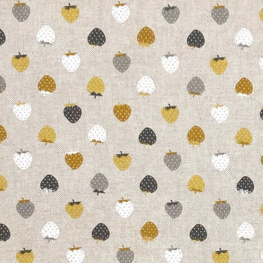 Linen Strawberries Ochre (CL057)