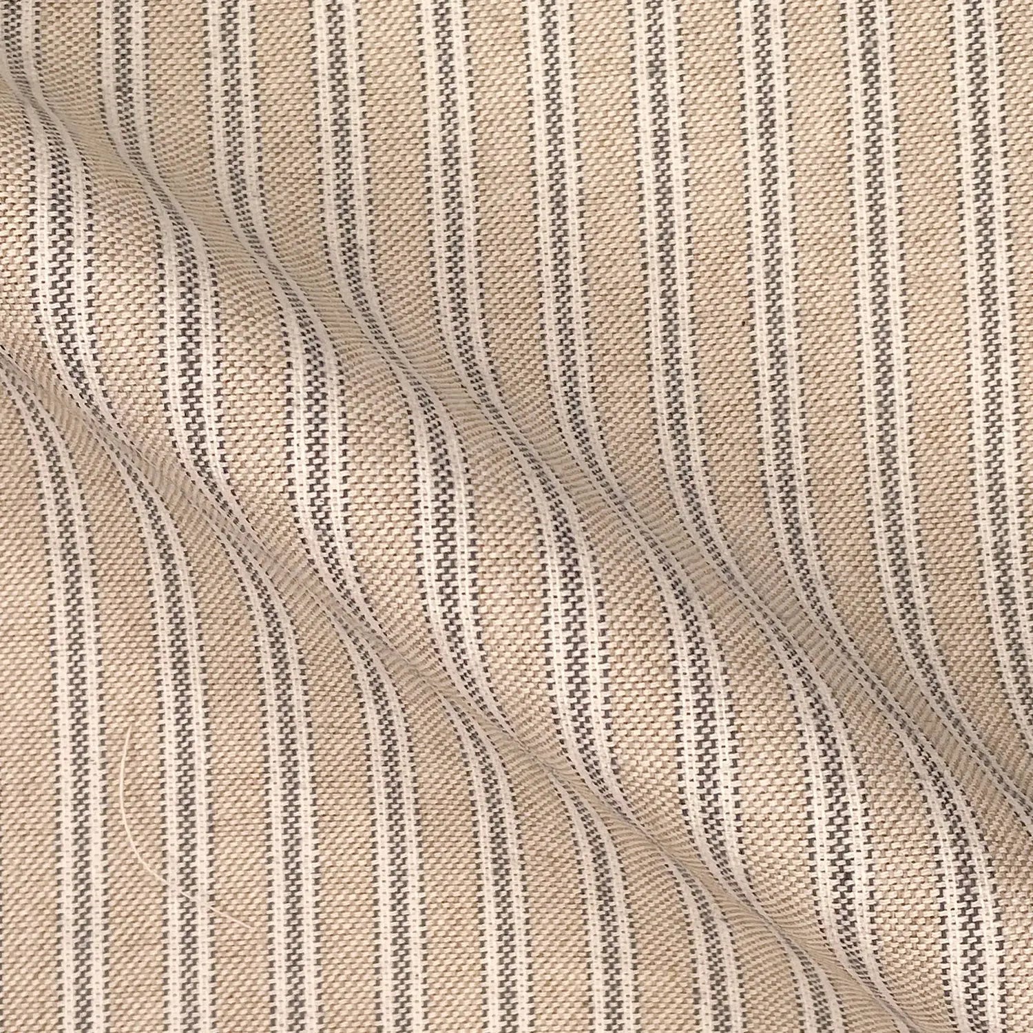 280cm Wide Cotton Rich Linen Ticking Stripe Fabric | Extra Wide Upholstery & Craft Fabric 110" (280cm) – Sold by the Meter