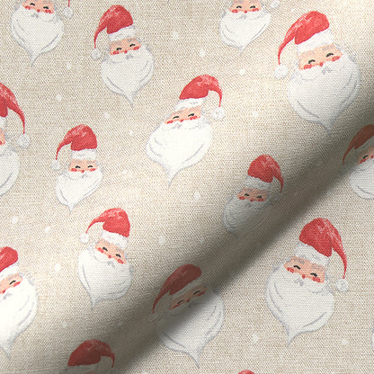 Christmas Linen Look Printed Panama Fabric | Cotton Rich 55" (140cm) Wide 205gsm Craft & Home Décor Material – Sold by the Meter